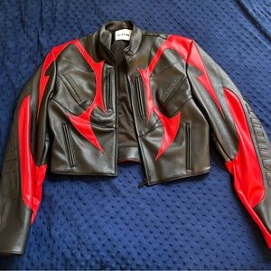 NAMILIA BLACK AND Red Moto Jacket